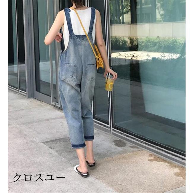 サロペット オールインワン デニムパンツ デニムサロペットパンツ 