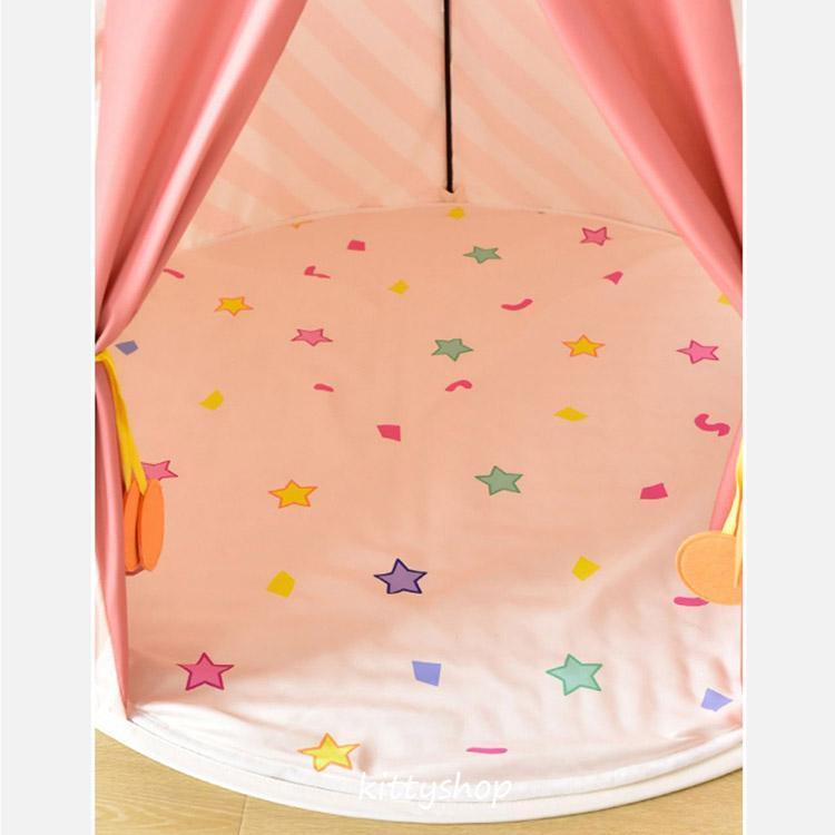 子供テント キッズテント 女の子 子供ハウス ストライプ柄 北欧風 ベビー 幼児 ままごと 誕生日プレゼント おしゃれ テント 子供キャンプ 室内_4