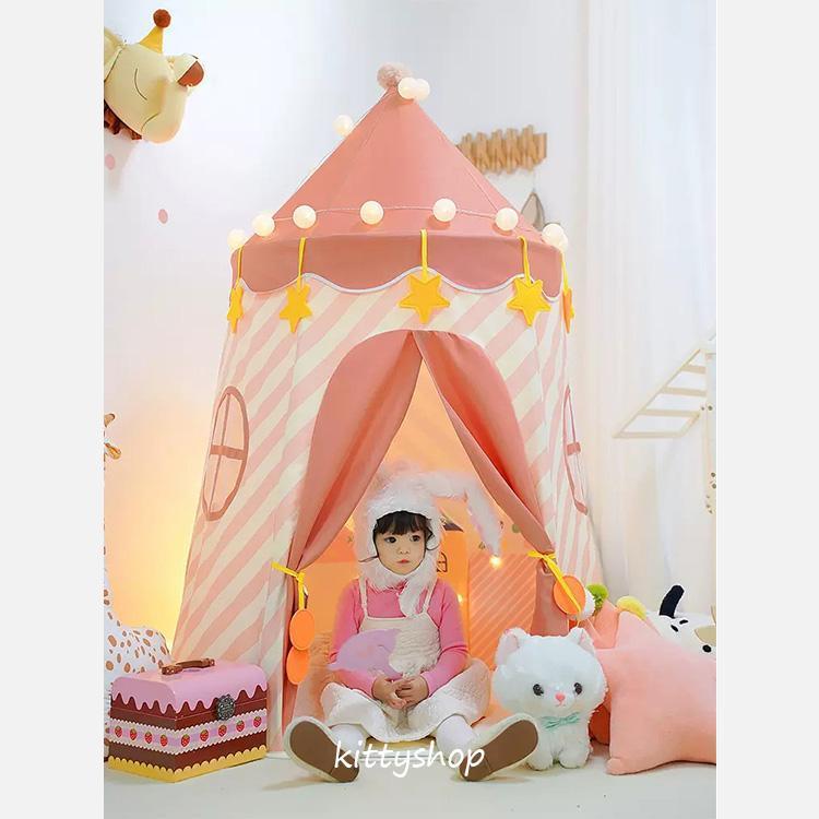 子供テント キッズテント 女の子 子供ハウス ストライプ柄 北欧風 ベビー 幼児 ままごと 誕生日プレゼント おしゃれ テント 子供キャンプ 室内_5