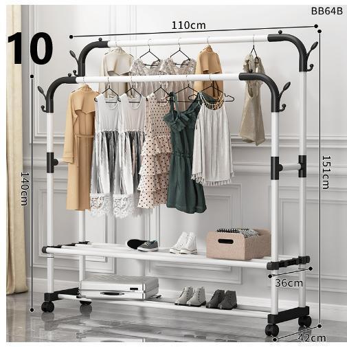 ハンガーラック フック付き 全20タイプ 衣類収納 洋服掛け 高耐荷重 大