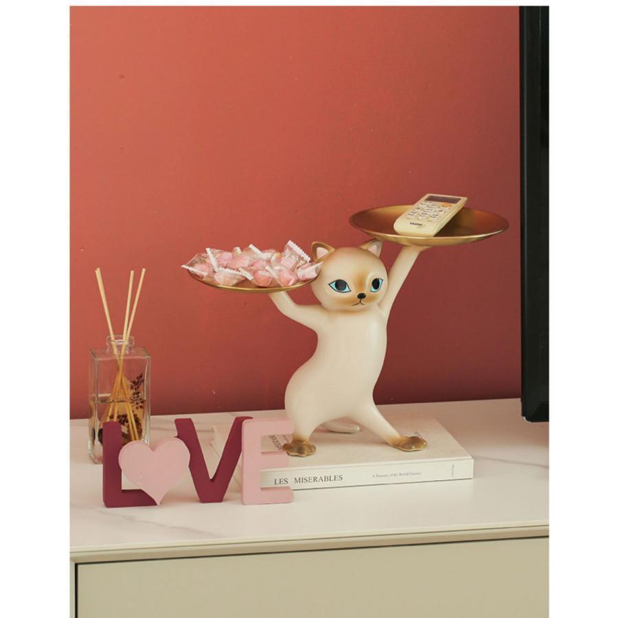 テーブル 置物 猫 サイドテーブル 高さ23cm ミニテーブル ネコちゃん