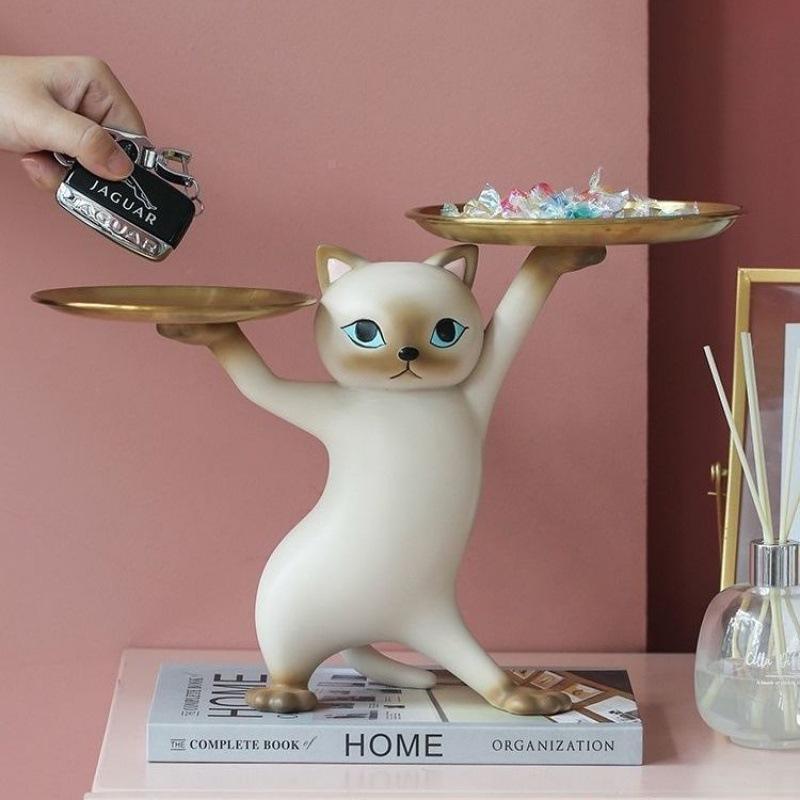 テーブル 置物 猫 サイドテーブル 高さ23cm ミニテーブル ネコちゃん