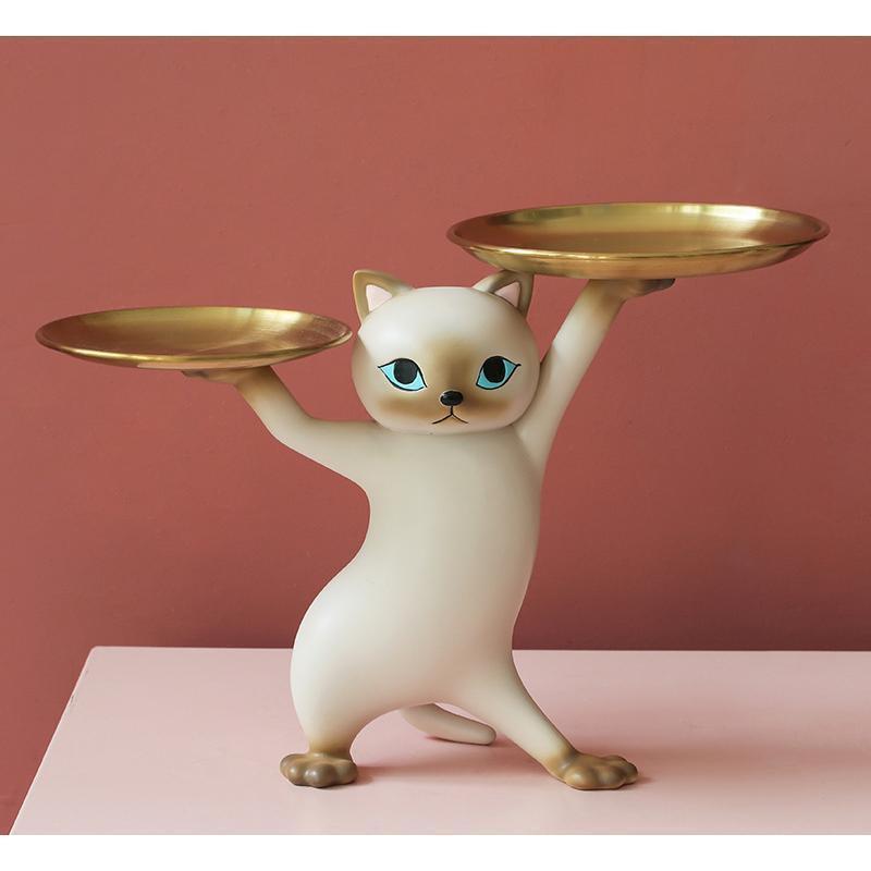 テーブル 置物 猫 サイドテーブル 高さ23cm ミニテーブル ネコちゃん