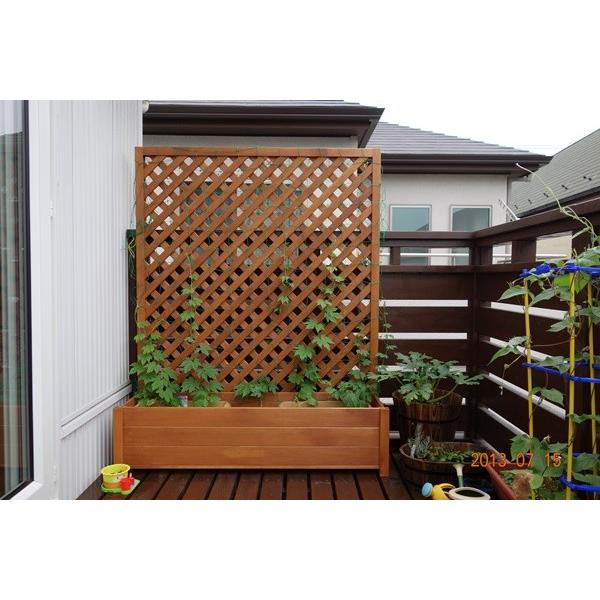 プランター付き 特注ラティスフェンス匠 目隠し ななめ格子