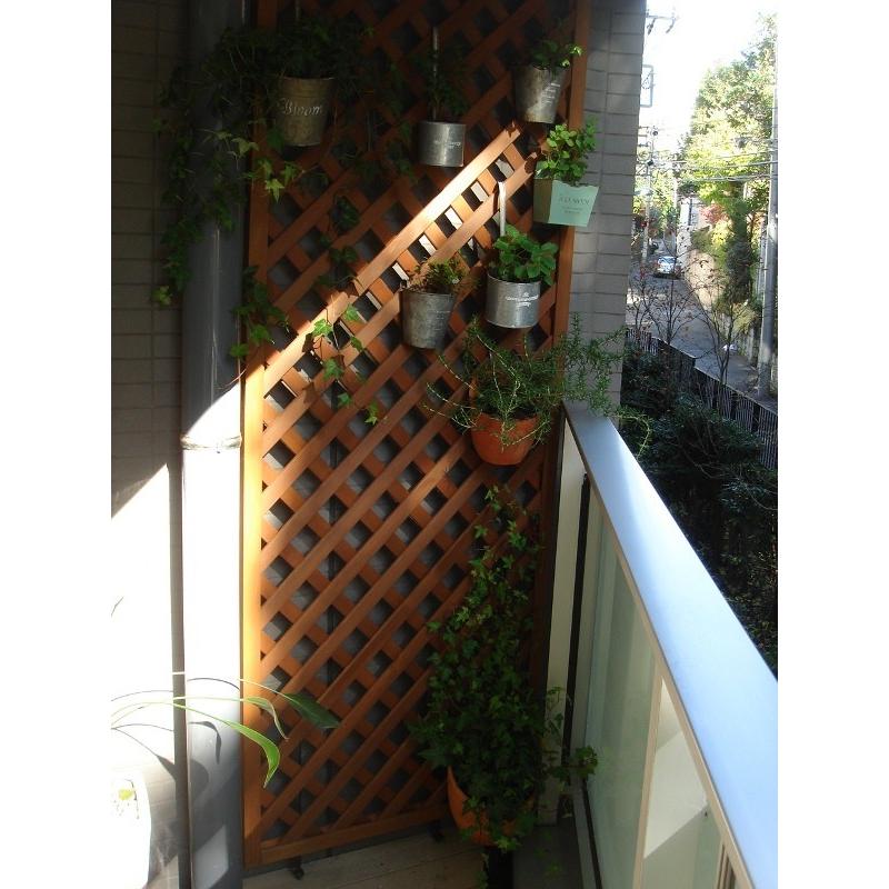 特注ラティス駒寄せ匠 並大抵 ななめ透かし彫り チーク色 木製 高さ＋横幅＝足し加える240糎以内(2台10%銀行割引・3台以上20%銀行割引：ご申し付ける後に銀行割引) 日本製