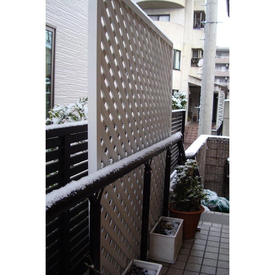 特注ラティスフェンス匠 目隠し ななめ格子 ホワイト 木製 高さ＋横幅