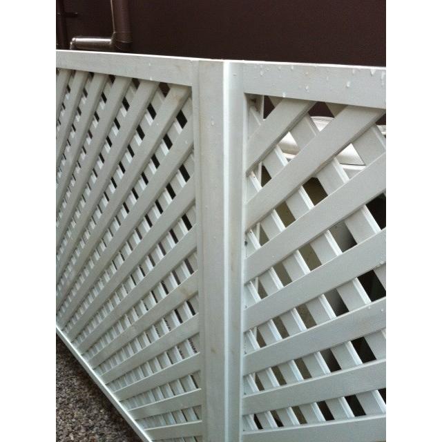 特注ラティスフェンス匠 目隠し ななめ格子 ホワイト 木製 高さ＋横幅