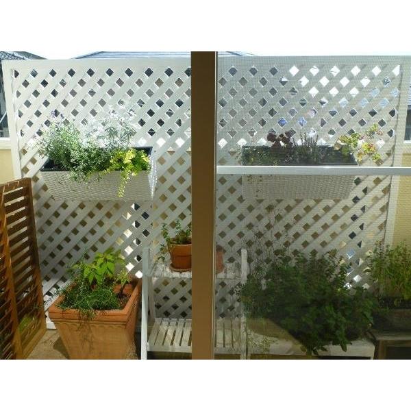 特注ラティスフェンス匠 目隠し ななめ格子 ホワイト 木製 高さ＋横幅