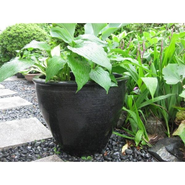 信楽焼 植木鉢 雅 丸型30サイズ 黒 大型 陶器製 鉢 おしゃれ 和風 日本