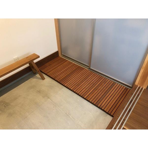 ウッドデッキ匠 すのこデッキ 30cm×60cm×厚み4cm 24枚セット チーク色 ベランダ 天然木製 日本製の画像