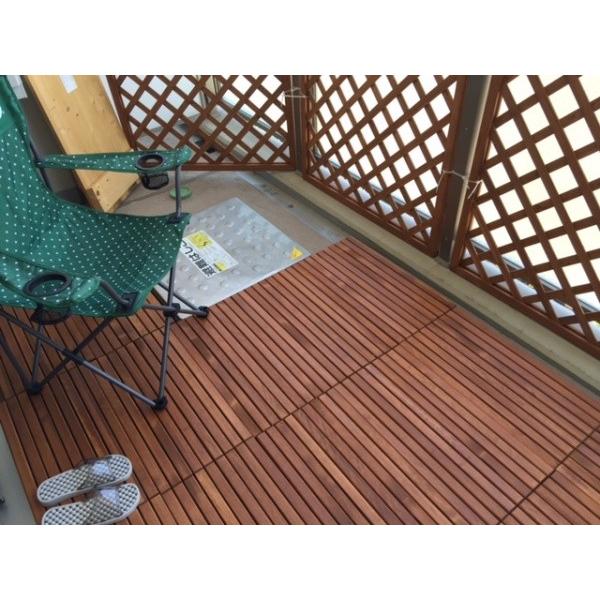 ウッドデッキ匠 すのこデッキ 30cm×60cm×厚み4cm 24枚セット チーク色 ベランダ 天然木製 日本製の画像