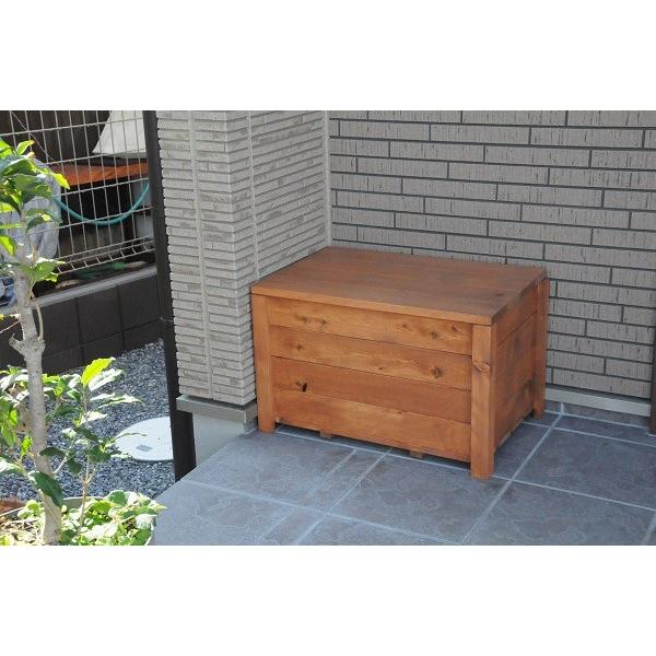 収納ボックス付きベンチ匠 チーク色 横幅60cm 木製 フタ付き