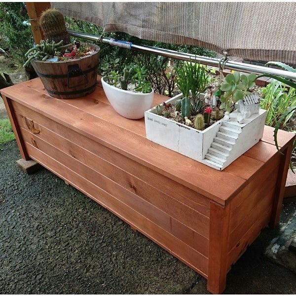 収納ボックス付きベンチ匠 チーク色 横幅60cm 木製 フタ付き