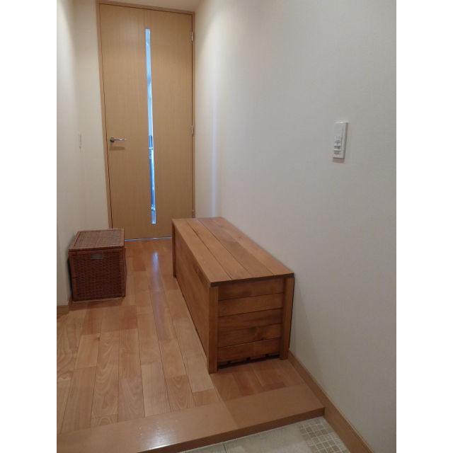 収納ボックス付きベンチ匠 チーク色 横幅60cm 木製 フタ付き