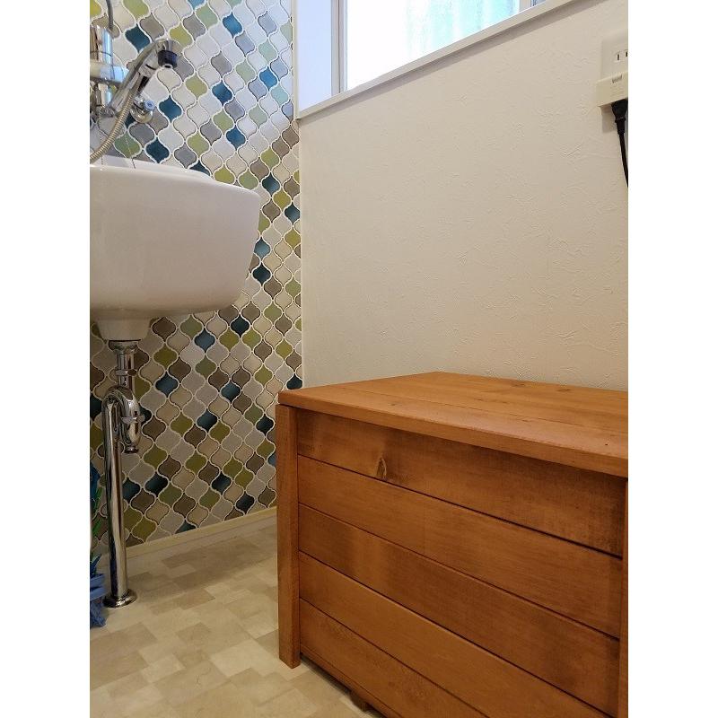 収納ボックス付きベンチ匠 チーク色 横幅60cm 木製 フタ付き