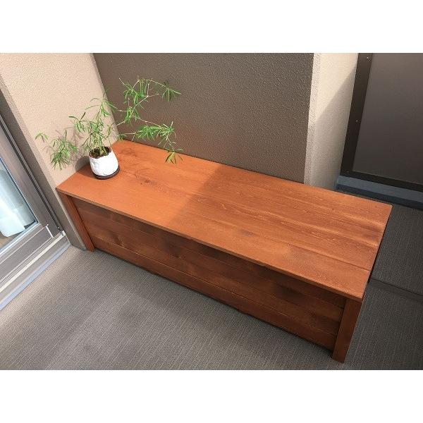 収納ボックス付きベンチ匠 チーク色 横幅1cm 木製 フタ付き ストッカー 物置 ベランダ 日本製 W009 4t Willベランダガーデン 通販 Yahoo ショッピング