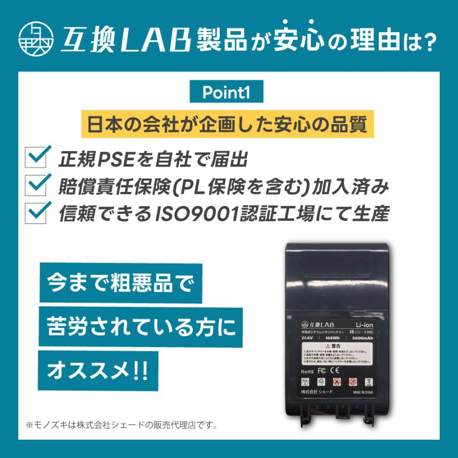 Dyson（ダイソン） 【大容量5000mAh】互換ラボ ダイソン対応