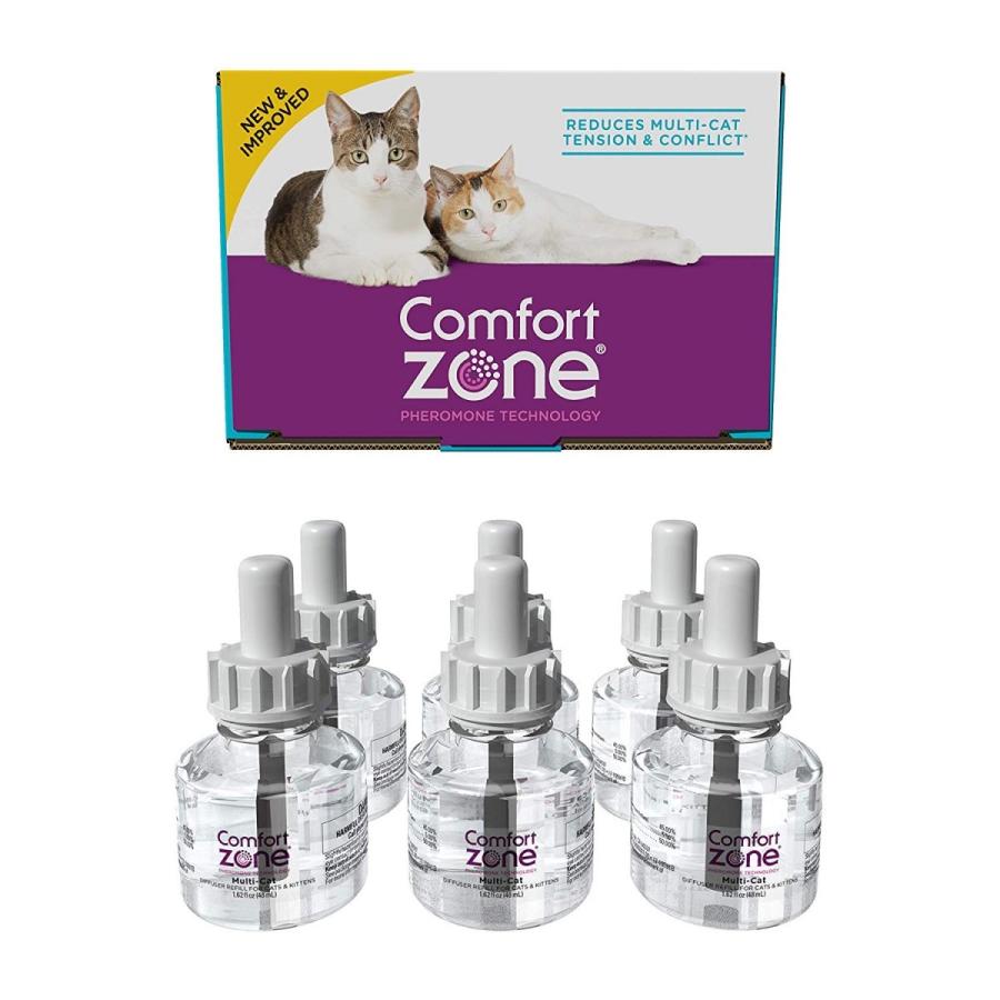 ペット用品 Comfort Zone 心を落ち着かせる マルチキャット ディフューザー 詰め替え6パック 猫用 並行輸入品 Revoke Teslathemes Com