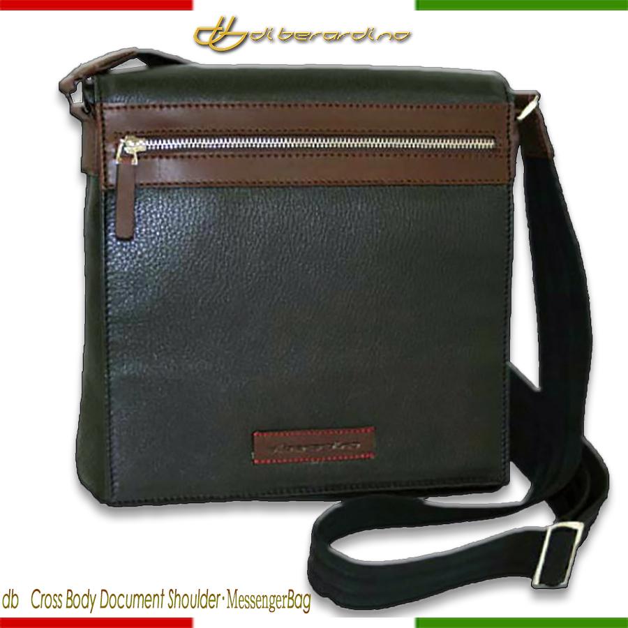 本革 イタリア製 ハンドメイド Cross Body Document Shoulder Bag【di berardino（ディ ベラルディーノ）】斜めがけ 植物タンニン鞣し イタリー トスカーナ