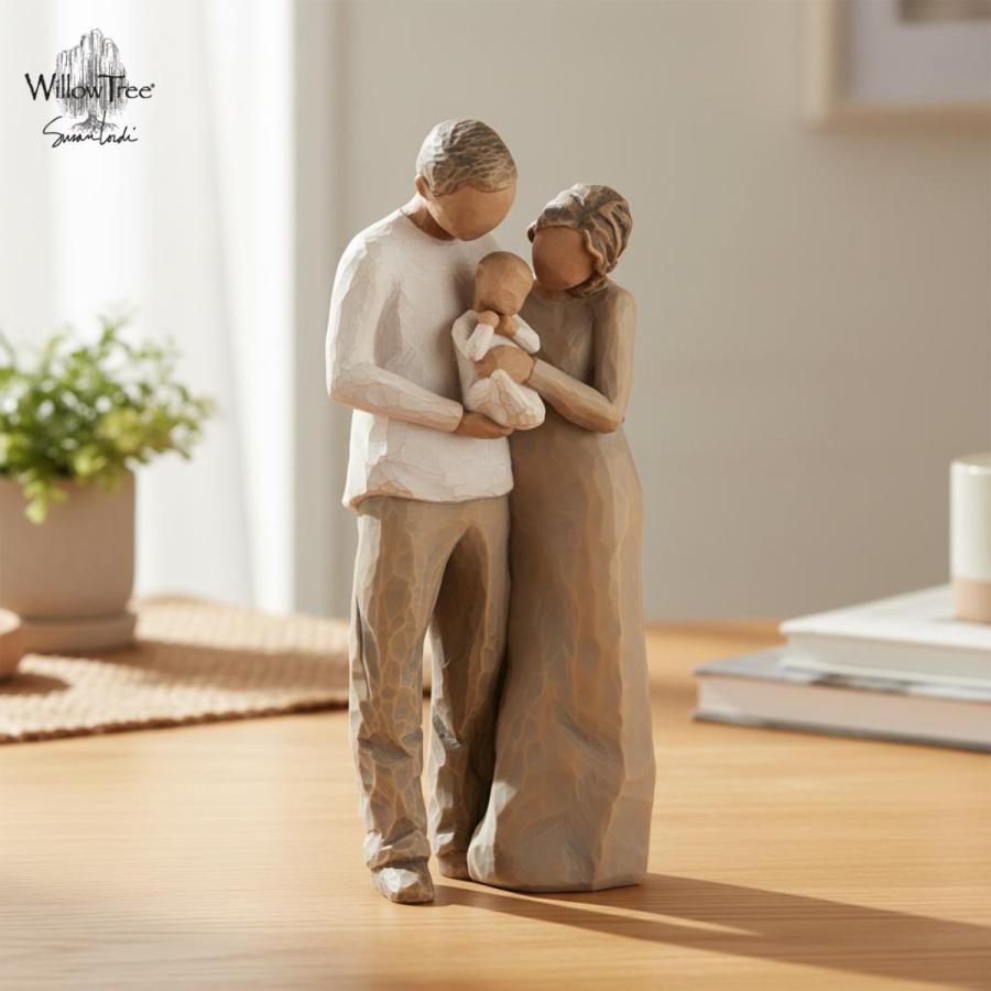 ウィローツリー彫像 We are three - 3人目の家族 22cm 幼子 3人組 親子