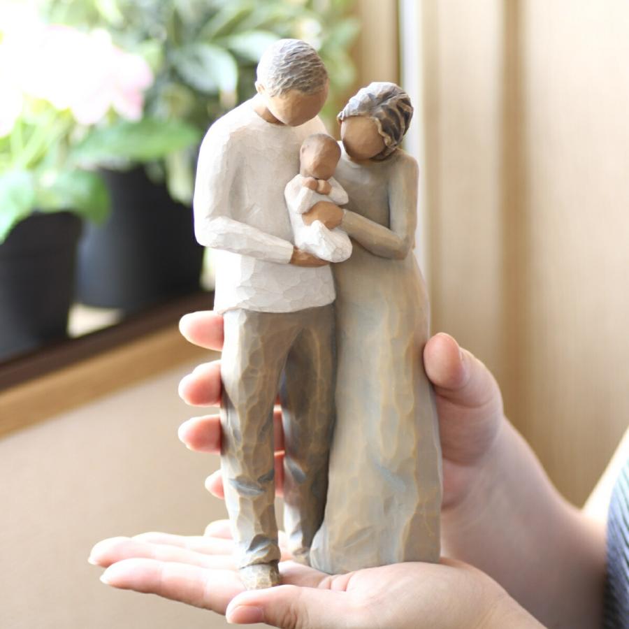 ウィローツリー彫像 We are three - 3人目の家族 22cm 幼子 3人組 親子