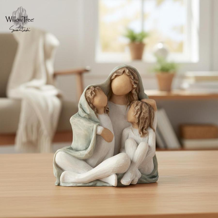 ウィローツリー彫像 Cozy - くつろぎ 8.9cm 幼子 3人組 親子