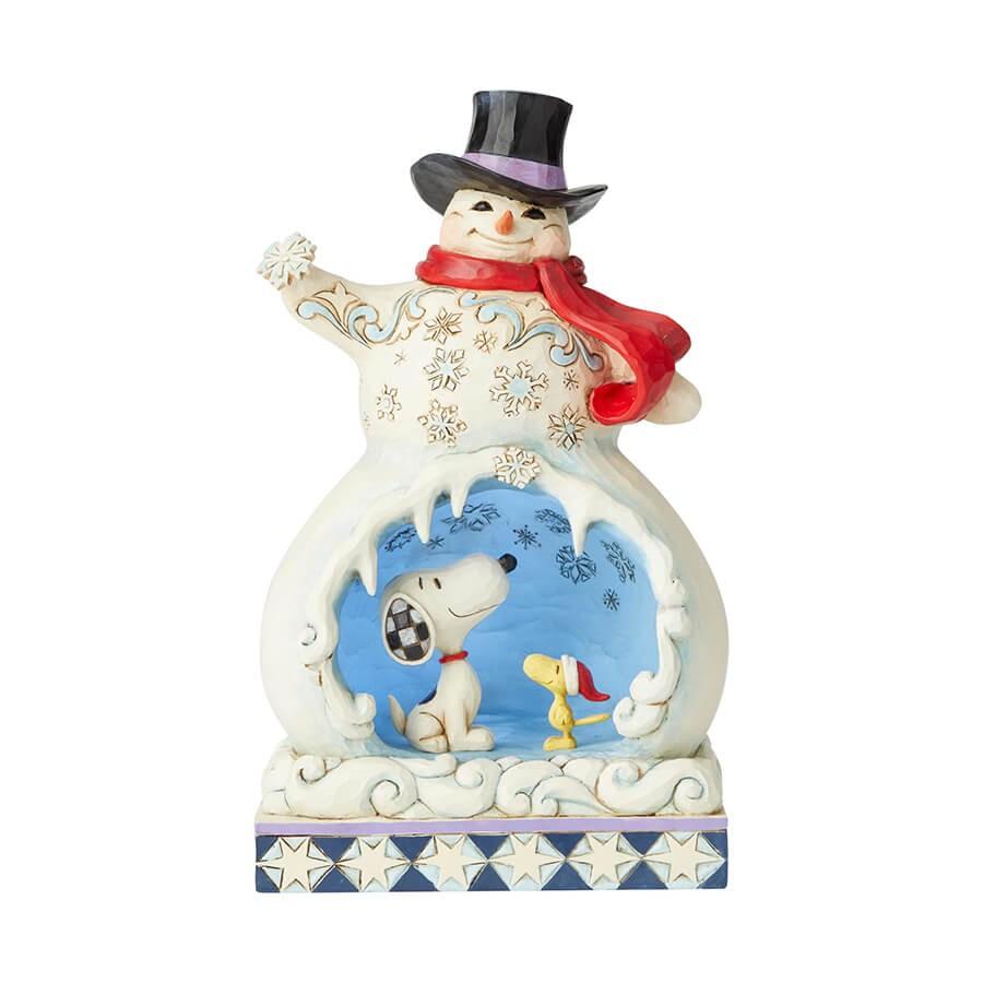 ジムショア　雪だるま 置物 SNOOPY（スヌーピー） 雪だるま かまくら 24.1cm クリスマス