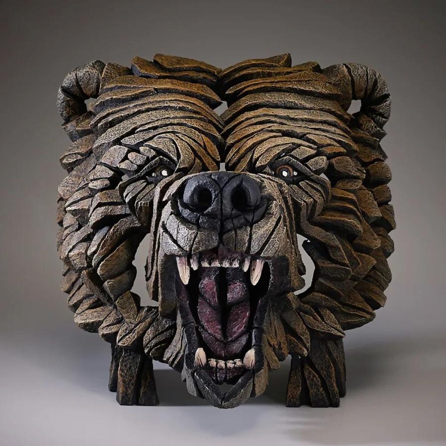 Edge Bust Bear 幅41.2x奥行40.6x38.1(cm) 熊 胸像クマ | エッジ 彫刻 置物 オブジェ フィギュア 動物 大きい リ | 