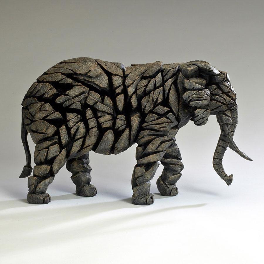 Edge Elephant 幅39.4x奥行17.8x23.5(cm) 象ぞう | 彫刻 置物 オブジェ