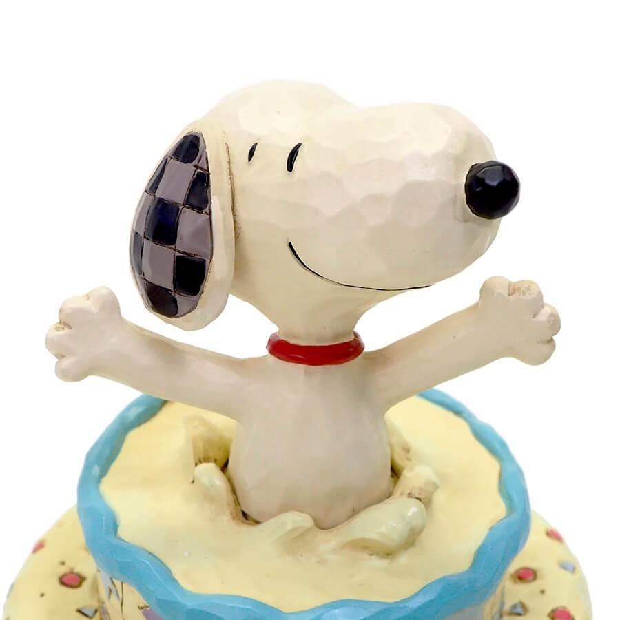 スヌーピー バースデー ケーキ サプライズ 14cm フィギュア 置物 グッズ 人形 雑貨 オブジェ ジム ショア ピーナッツ ウィローツリー専門店 Donatio 通販 Yahoo ショッピング