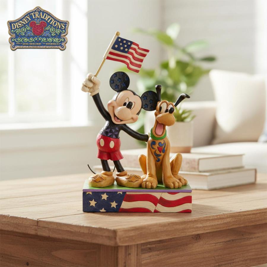 Disney（ディズニー） ミッキーとプルート アメリカンフラッグ 17.8cm