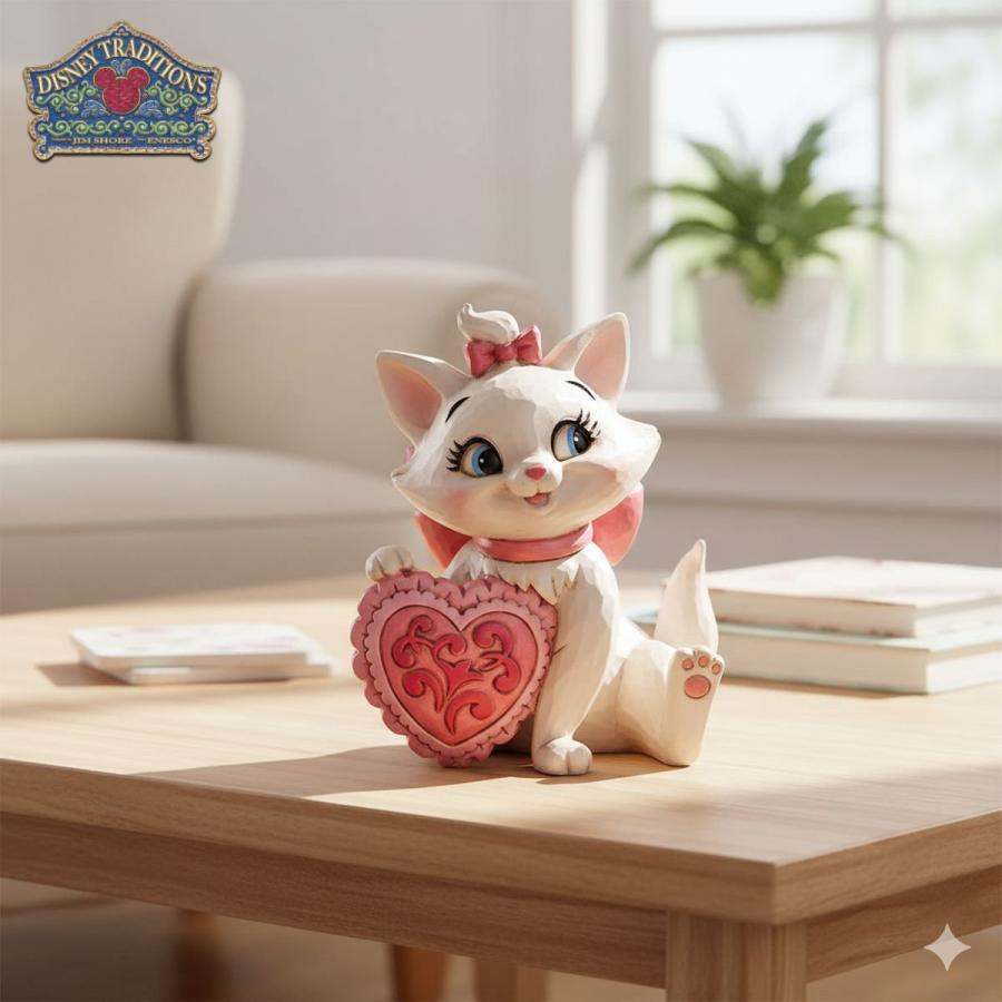 マリー ハートを抱えて 8.8cm おしゃれキャット | ディズニー トラディションズ ジムショア グッズ フィギュア 人形 置物 彫刻 Jim Sh | Disney