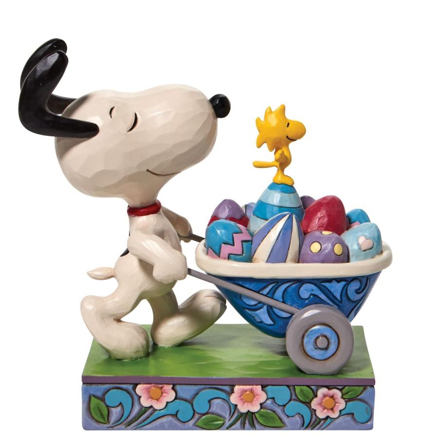 SNOOPY スヌーピー ウッドストック イースター 手押し車 13.8cm