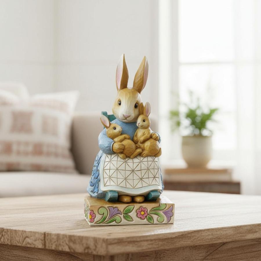 ミセスラビット ロッキングチェア 13.5cm | ジムショア ピーターラビット グッズ フィギュア 人形 置物 彫刻 ビアトリクス・ポター Jim | ピーターラビット