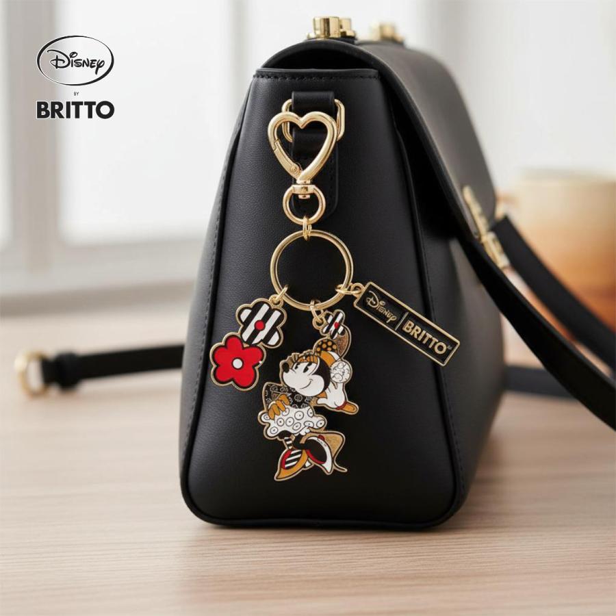 ミニーマウス キーホルダー Romero Britto キーチェイン 13cm | ロメロ・ブリット デザイン アート 正規輸入品 | 