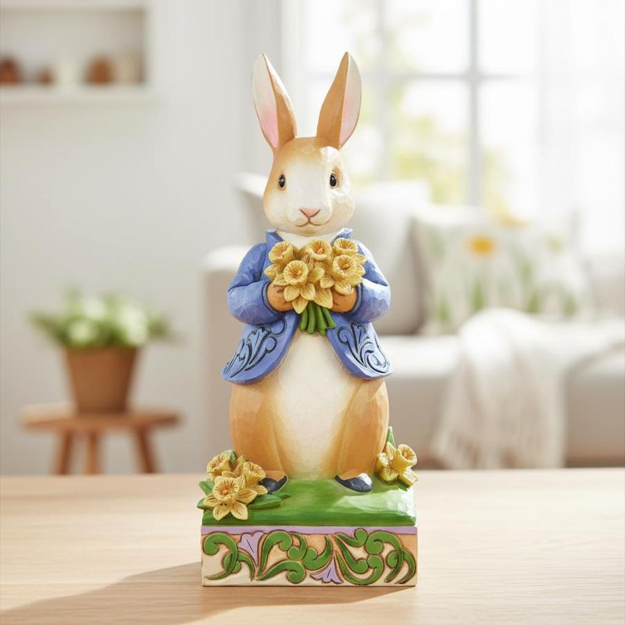 ピーターラビット ラッパスイセン 15.3cm | ジムショア グッズ フィギュア 人形 置物 彫刻 ビアトリクス・ポター Jim Shore 正規輸 | ピーターラビット