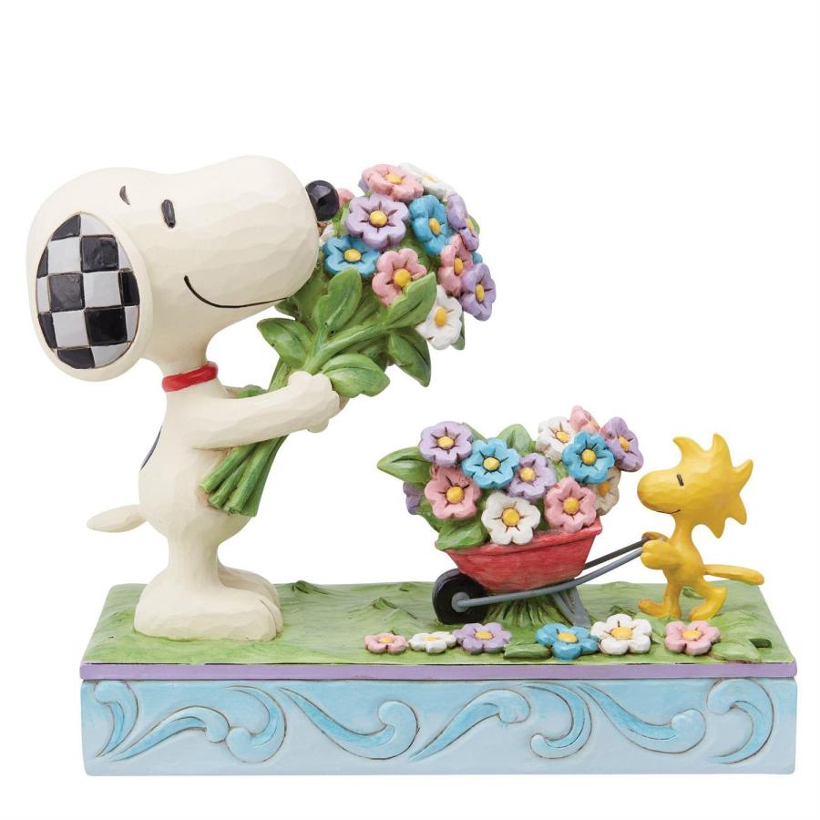 SNOOPY（スヌーピー） ウッドストック 花束 手押し車 14cm