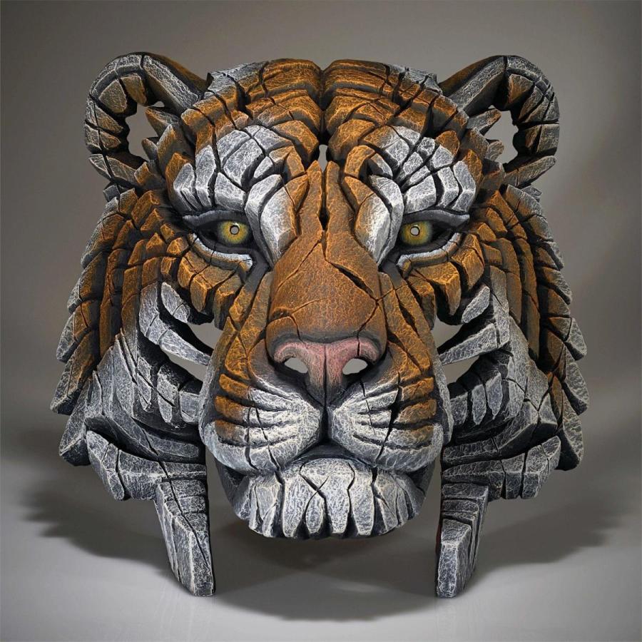 Edge Tiger Bust 幅43.4x奥行28.7x39.9(cm) 虎 胸像トラ | 彫刻 置物 オブジェ フィギュア 動物 大きい リアル | 