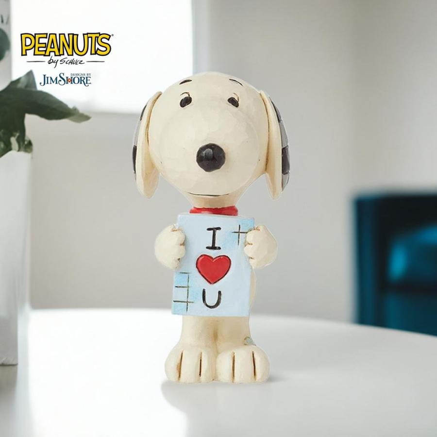 スヌーピー ウィズ ラブ サイン ミニ 8cm | ジムショア ピーナッツ グッズ フィギュア 人形 置物 彫刻 Jim Shore 正規輸入品 | SNOOPY
