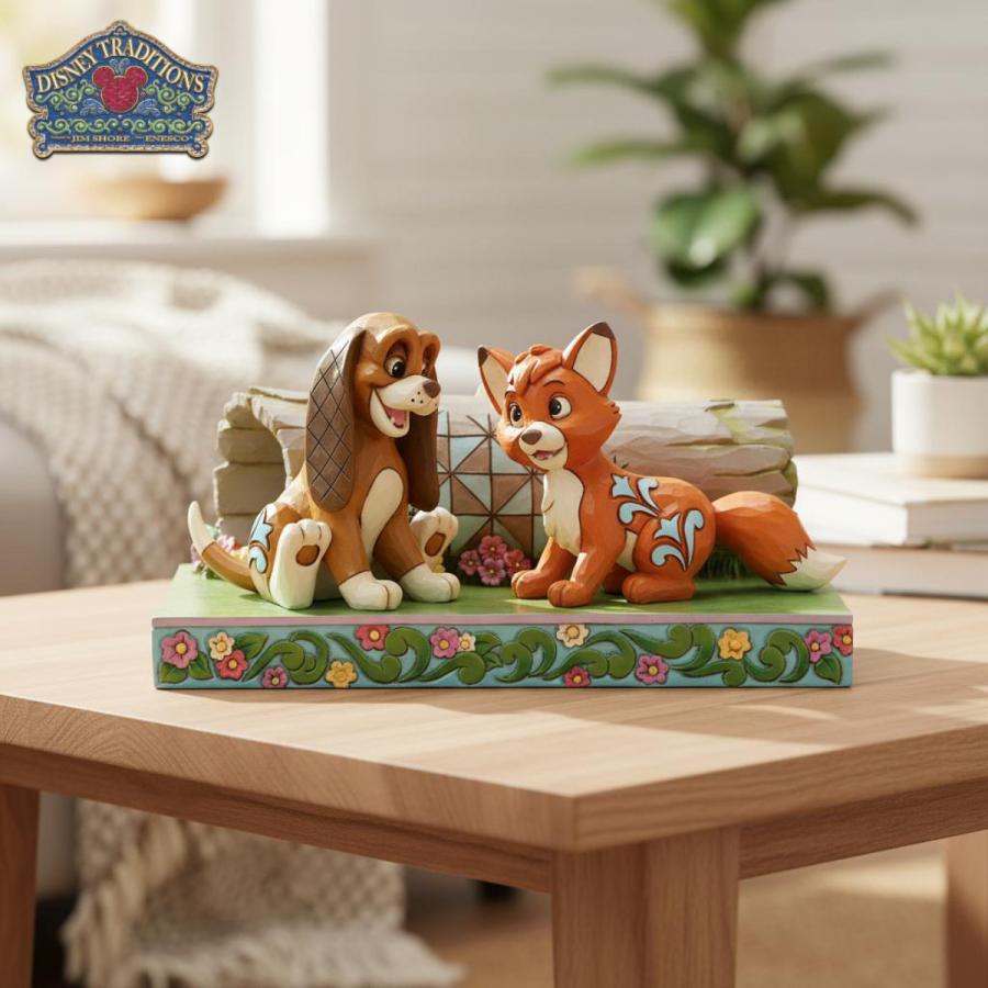 フォックス アンド ザ ハウンド 10.5cm きつねと猟犬 | ディズニー トラディションズ ジムショア グッズ フィギュア 人形 置物 彫刻 Ji | Disney