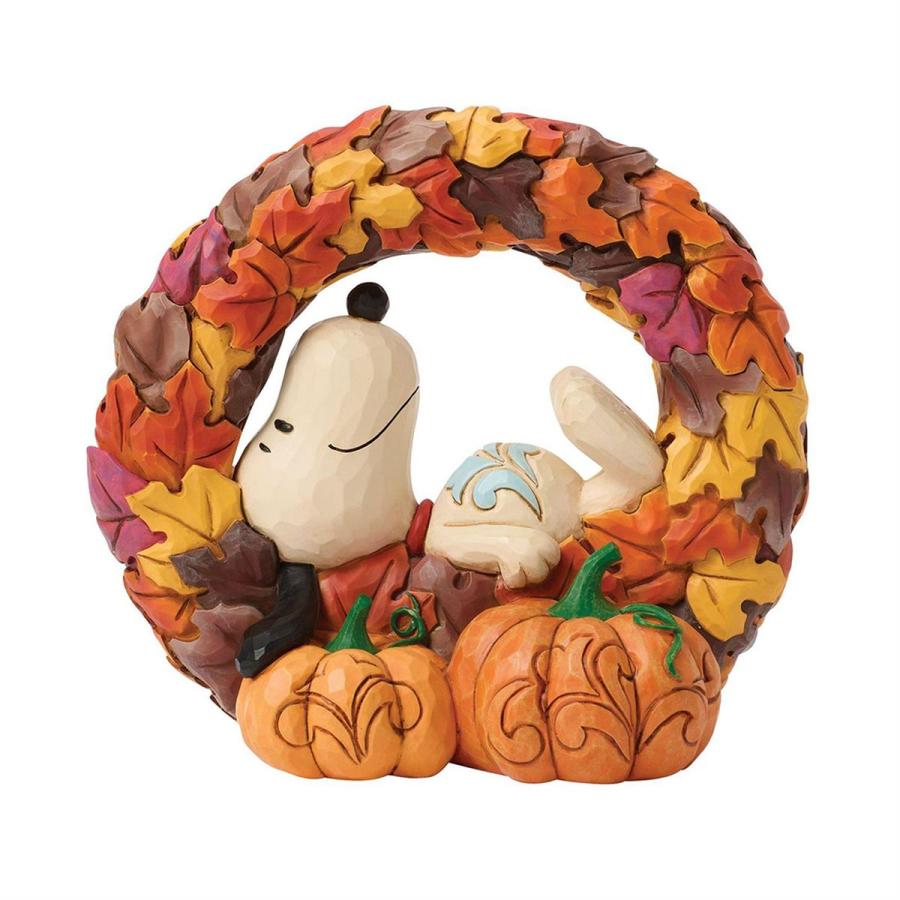 スヌーピー オン フォール リース 15.2cm ハロウィン | ジムショア ピーナッツ グッズ フィギュア 人形 置物 彫刻 Jim Shore 正 | SNOOPY | 02