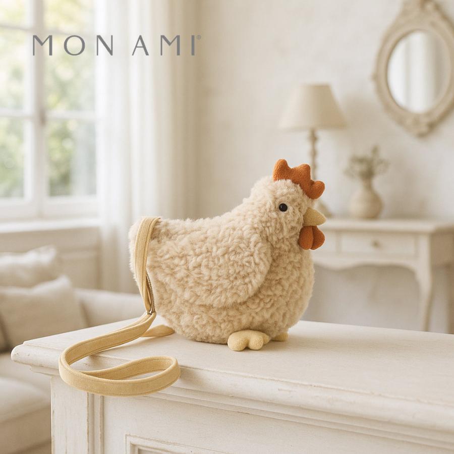 ヘーゼルヘン クロスボディパース 17.7cm ニワトリ | モナミ ぬいぐるみ 雑貨 アート デザイン かわいい ファーストトイ ギフト プレゼント | 