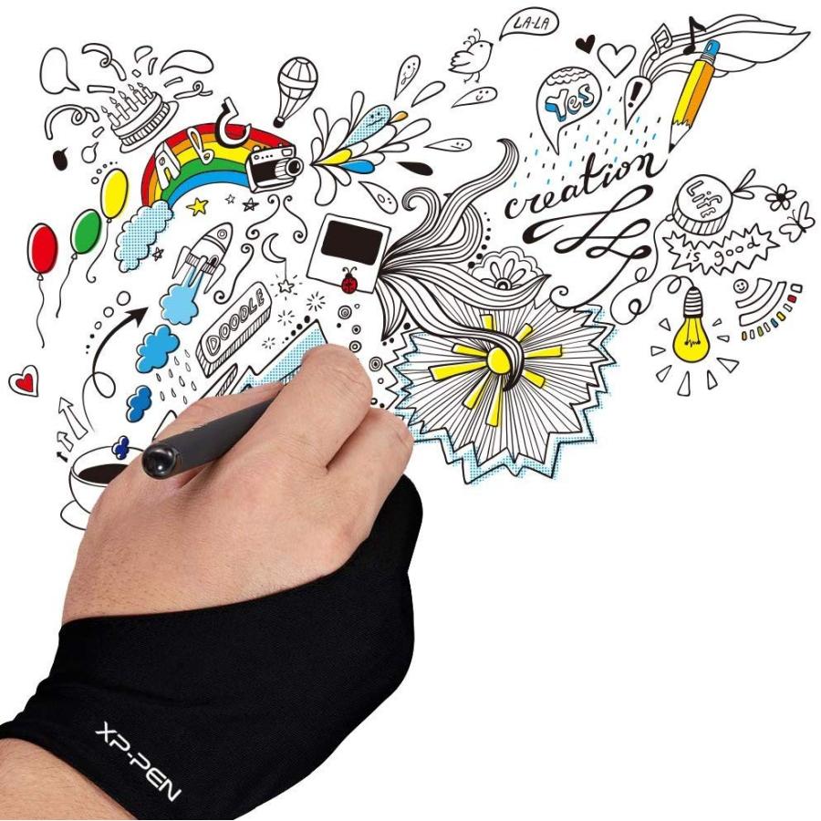 Xp Pen グローブ フリーサイズ 二本指 防汚ライクラ 両利き通用 ペンタブレット トレース台用 Ac01 激安通販販売