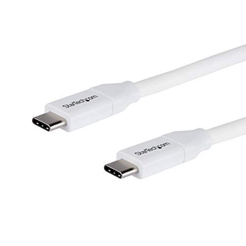USB 2.0 Type-C ケーブル 2m ホワイト 給電充電対応(最大5A) USB-C オス USB-C