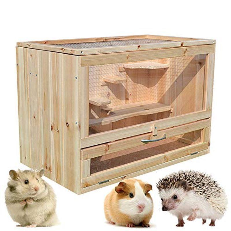 Gifty 小動物 飼育 ケージ 大型 ハムスター ゲージ 60 ハリネズミ デグー チンチラ フェレット 木製