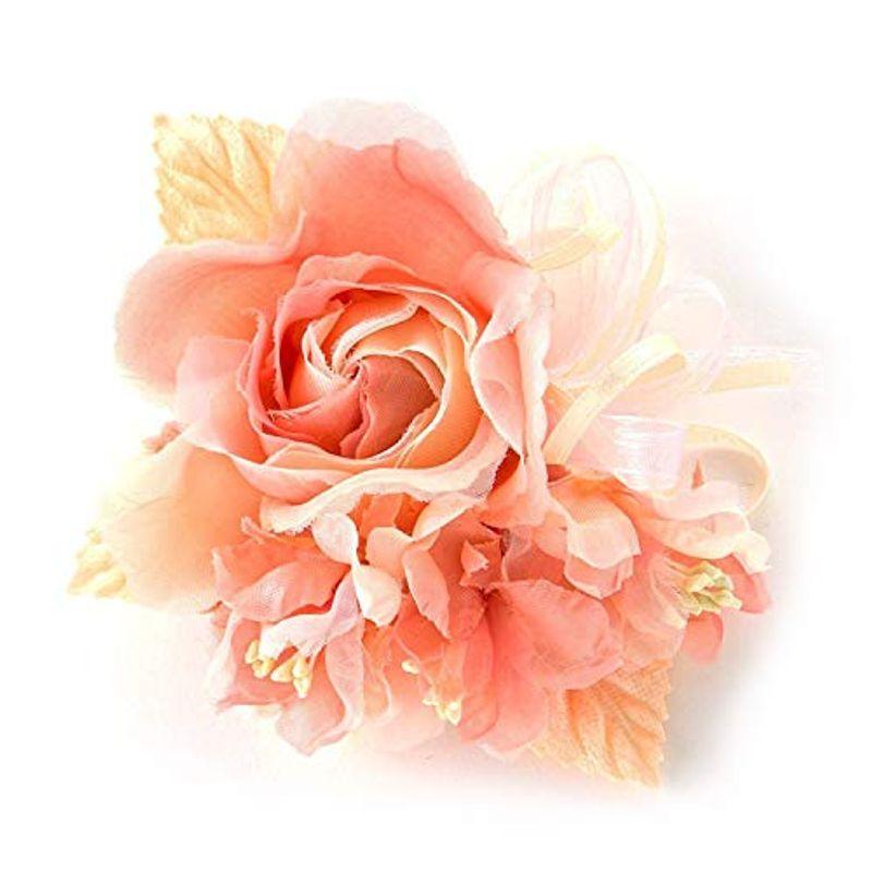 ［ミッシュキッシュ］コサージュ ブローチ クリップ ばらと小花のリボン付きコサージュ 4517-001 (ピンク)