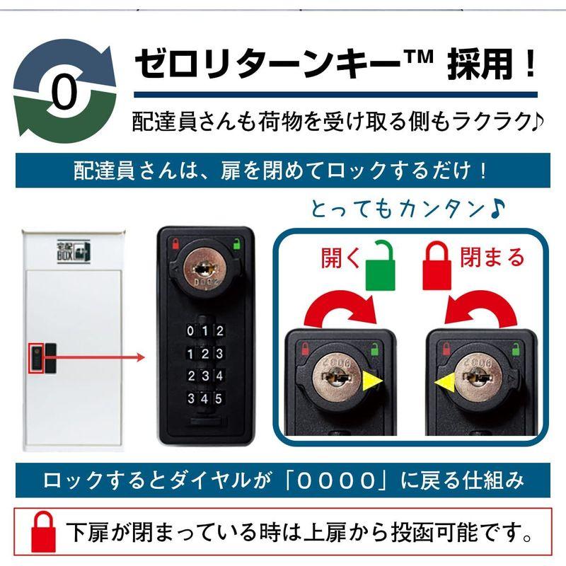 宅配ボックス　ルスネコボックス　戸建て用　複数受取り可能　完成品　個人宅　大容量　(アイボリーホワイト)