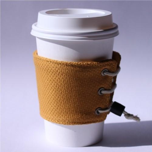 帆布製 カップスリーブ コーヒースリーブ コーヒーホルダー ゴム留め具付き サイズ調整可能 おしゃれ 日本製 Cs 2 ウインセスネットショップ Yahoo店 通販 Yahoo ショッピング