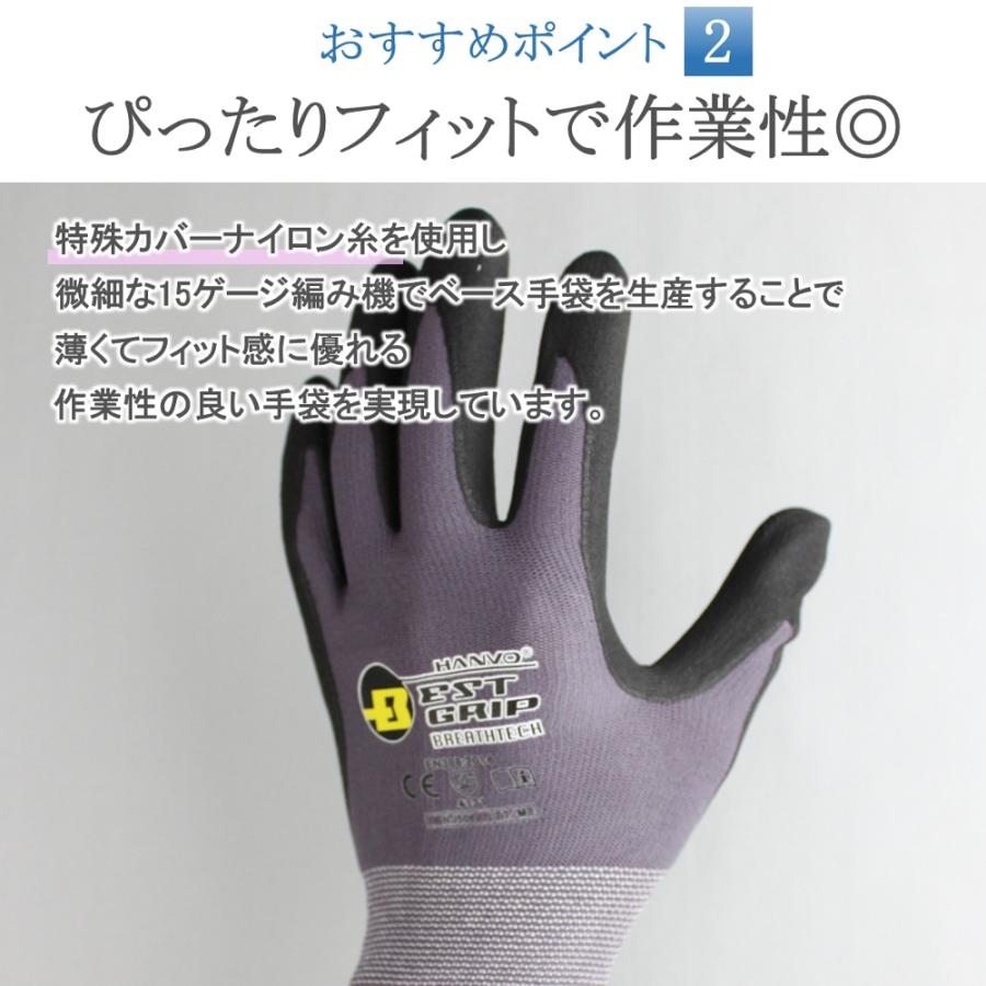 背抜手袋 作業用手袋 BEST GRIP ブレステック NJ506 3双 滑り止め 薄手