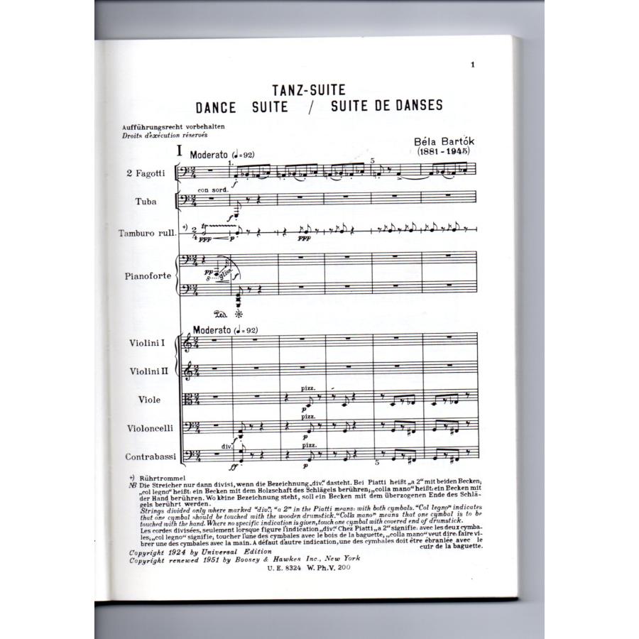 送料無料 オーケストラスコア バルトーク：舞踏組曲 ポケットスコア